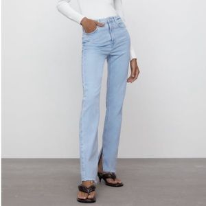 SIZE 4 Zara slim flare slit jeans